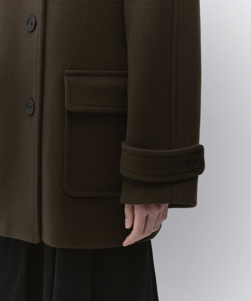 WOMENS CASHMERE BLEND HALF BALMACAAN COAT #韓韶禧同款! - 6 COLORS BROWN
