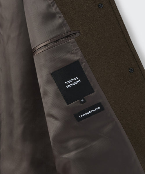 WOMENS CASHMERE BLEND HALF BALMACAAN COAT #韓韶禧同款! - 6 COLORS BROWN