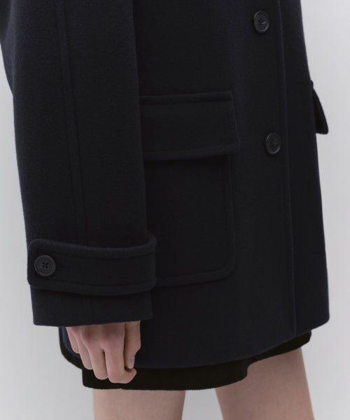 WOMENS CASHMERE BLEND HALF BALMACAAN COAT #韓韶禧同款! - 6 COLORS NAVY