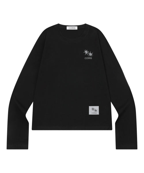 GRAPHIC LONG SLEEVE TEE - 4 COLORS BLACK