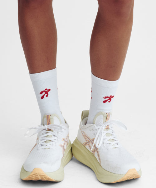 FLOW RUNNING CREW SOCKS - 5 COLORS WHITE