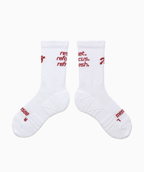 FLOW RUNNING CREW SOCKS - 5 COLORS WHITE