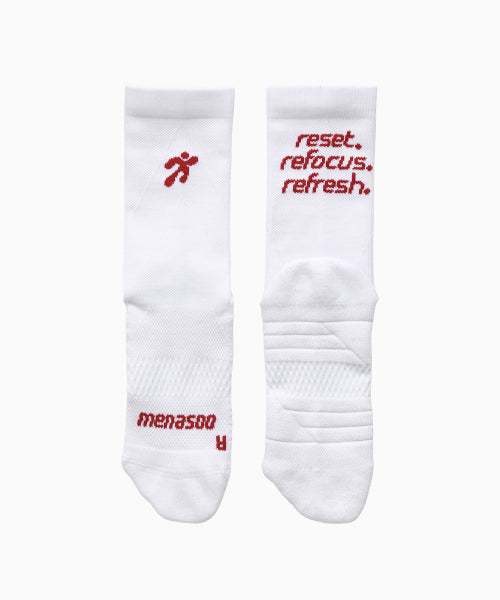 FLOW RUNNING CREW SOCKS - 5 COLORS WHITE