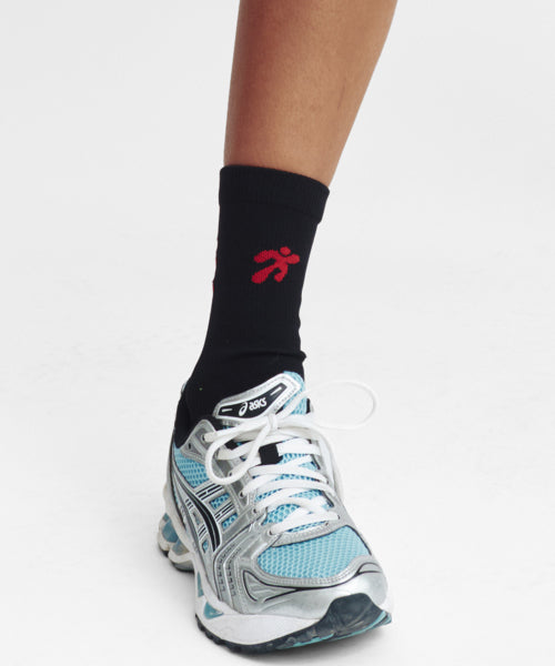 FLOW RUNNING CREW SOCKS - 5 COLORS BLACK