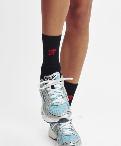 FLOW RUNNING CREW SOCKS - 5 COLORS BLACK