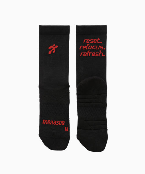 FLOW RUNNING CREW SOCKS - 5 COLORS BLACK