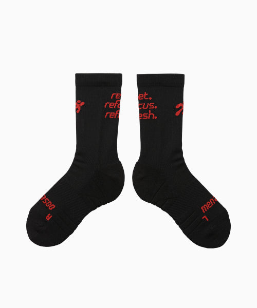 FLOW RUNNING CREW SOCKS - 5 COLORS BLACK