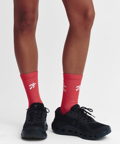 FLOW RUNNING CREW SOCKS - 5 COLORS PINK