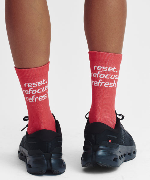 FLOW RUNNING CREW SOCKS - 5 COLORS PINK