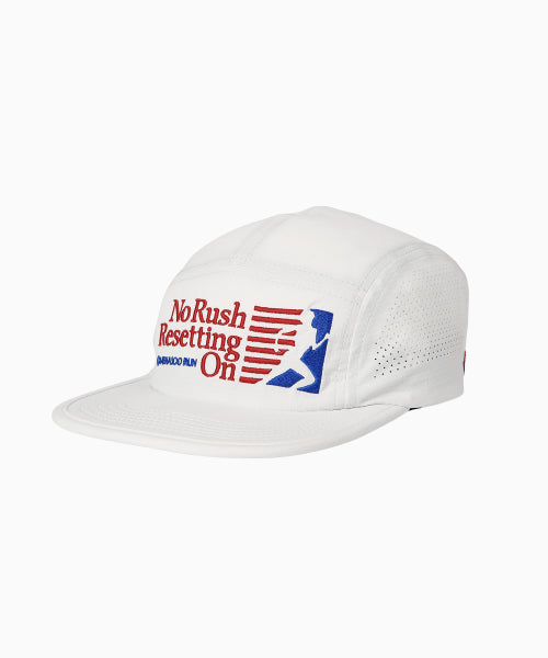 RUNNING SPORTS NO RUSH SHORT BRIM CAP - 5 COLORS WHITE
