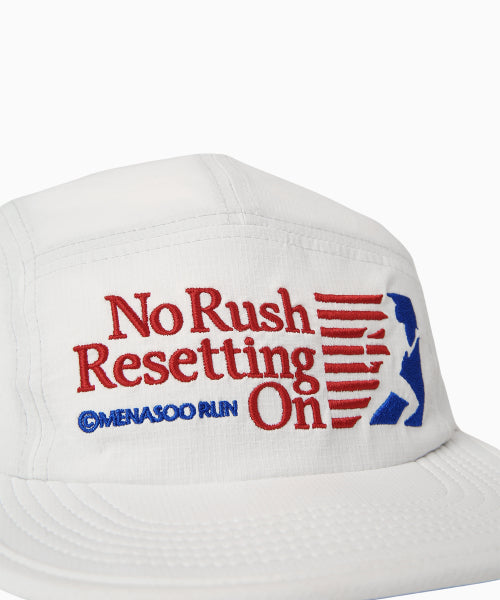 RUNNING SPORTS NO RUSH SHORT BRIM CAP - 5 COLORS WHITE