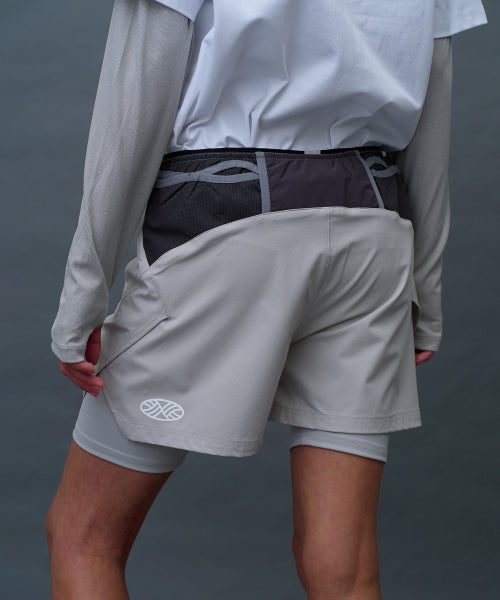 UNISEX MULTI SPORT TWO IN ONE RUNNING SHORTS - 3 COLORS GREY