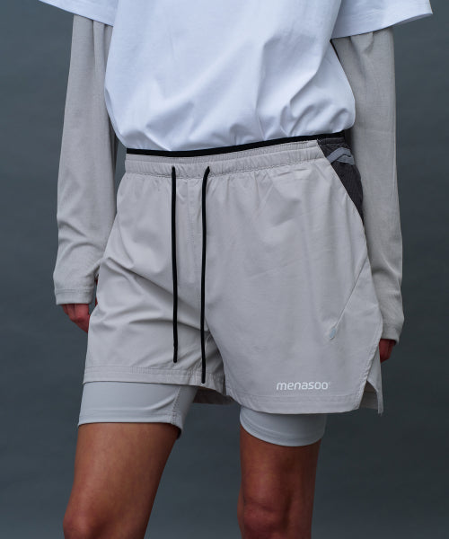 UNISEX MULTI SPORT TWO IN ONE RUNNING SHORTS - 3 COLORS GREY