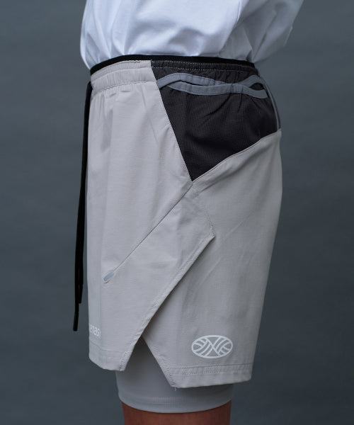 UNISEX MULTI SPORT TWO IN ONE RUNNING SHORTS - 3 COLORS GREY