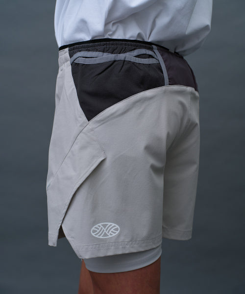 UNISEX MULTI SPORT TWO IN ONE RUNNING SHORTS - 3 COLORS GREY