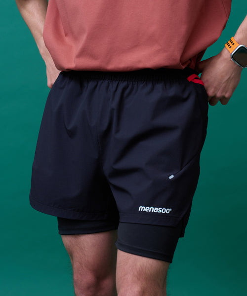 UNISEX MULTI SPORT TWO IN ONE RUNNING SHORTS - 3 COLORS BLACK