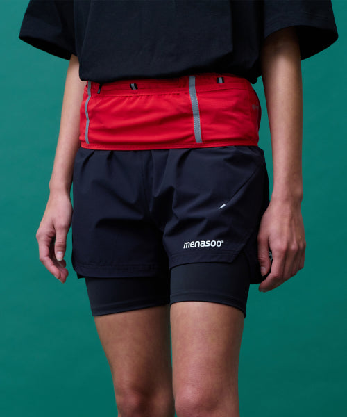 UNISEX MULTI SPORT TWO IN ONE RUNNING SHORTS - 3 COLORS BLACK