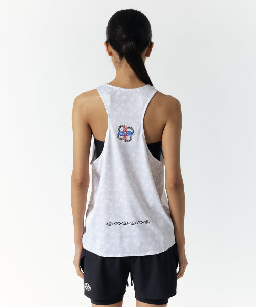 UNISEX ICON RUNNING SINGLET - 4 COLORS WHITE