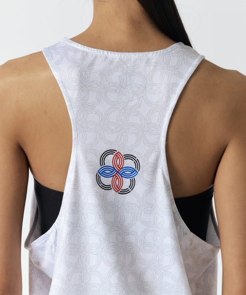 UNISEX ICON RUNNING SINGLET - 4 COLORS WHITE
