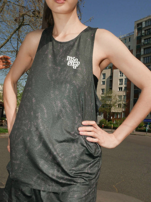 UNISEX PACE TRACE SINGLET - 6 COLORS BLACK