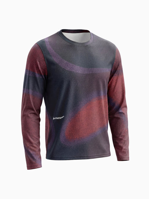 FLOW GRAPHIC LONG SLEEVE T SHIRT - 3 COLORS RED