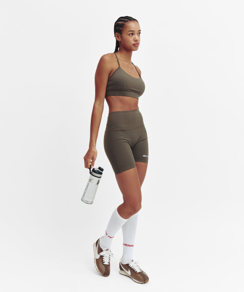 HIGH WAISTED BIKER LEGGINGS - 4 COLORS KHAKI