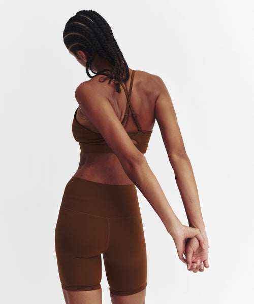 HIGH WAISTED BIKER LEGGINGS - 4 COLORS BROWN