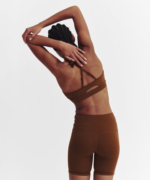 HIGH WAISTED BIKER LEGGINGS - 4 COLORS BROWN