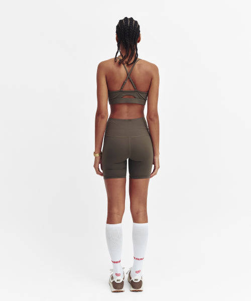 CROSS STRAP BRA TOP - 4 COLORS KHAKI