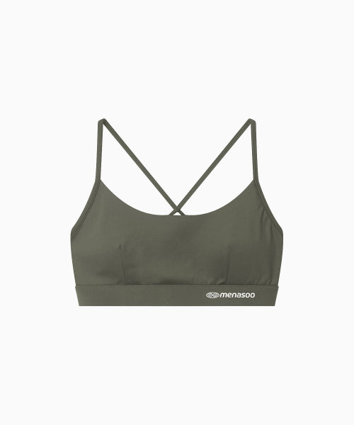 CROSS STRAP BRA TOP - 4 COLORS KHAKI