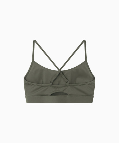 CROSS STRAP BRA TOP - 4 COLORS KHAKI