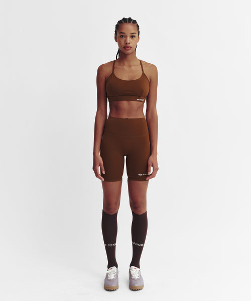 CROSS STRAP BRA TOP - 4 COLORS BROWN