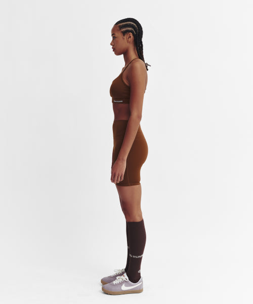 CROSS STRAP BRA TOP - 4 COLORS BROWN