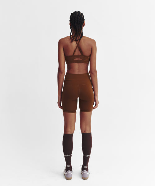 CROSS STRAP BRA TOP - 4 COLORS BROWN