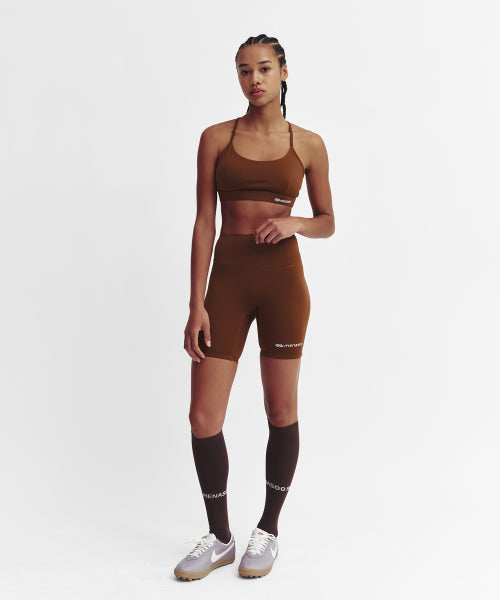 CROSS STRAP BRA TOP - 4 COLORS BROWN