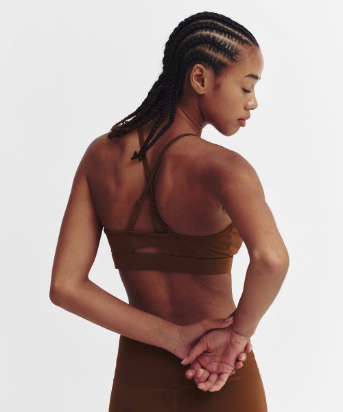 CROSS STRAP BRA TOP - 4 COLORS BROWN