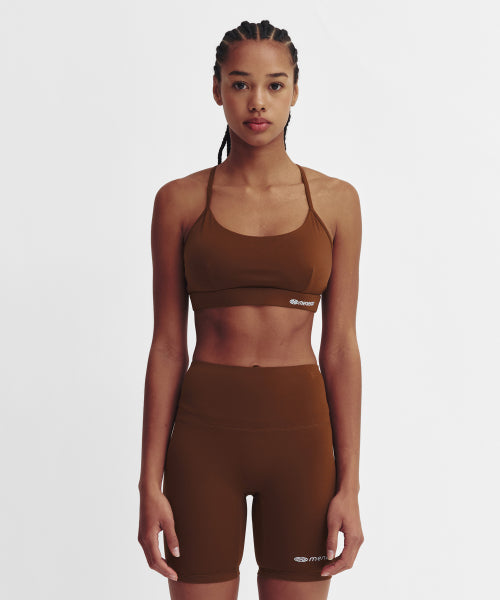 CROSS STRAP BRA TOP - 4 COLORS BROWN