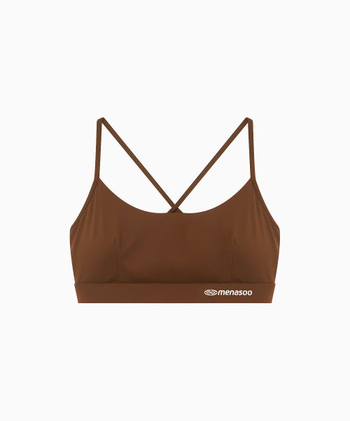 CROSS STRAP BRA TOP - 4 COLORS BROWN