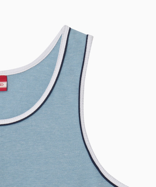 SIGNATURE DOUBLE BINDING SLEEVELESS TOP - 5 COLORS BLUE