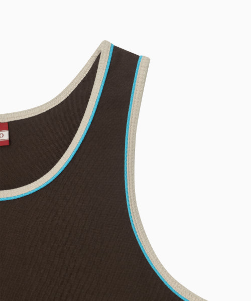 SIGNATURE DOUBLE BINDING SLEEVELESS TOP - 5 COLORS BROWN