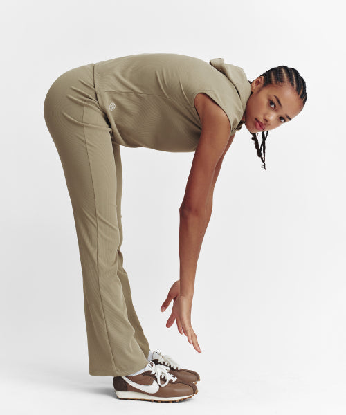MOVE FIT BOOTCUT RIBBED PANTS - 3 COLORS BEIGE