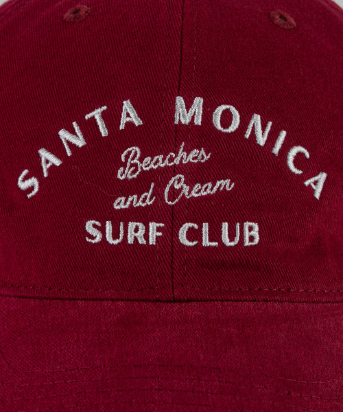 SANTA MONICA COTTON BALL CAP-RED - 12 COLORS WINE