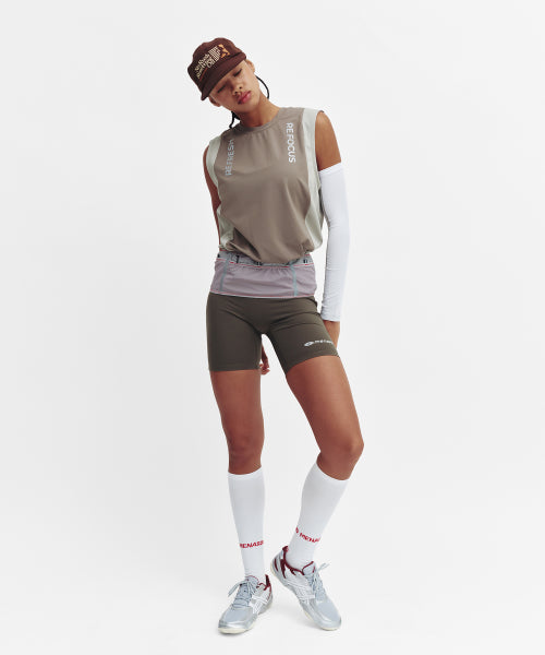 REFOCUS MESH SLEEVELESS TOP - 6 COLORS KHAKI