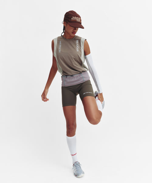 REFOCUS MESH SLEEVELESS TOP - 6 COLORS KHAKI