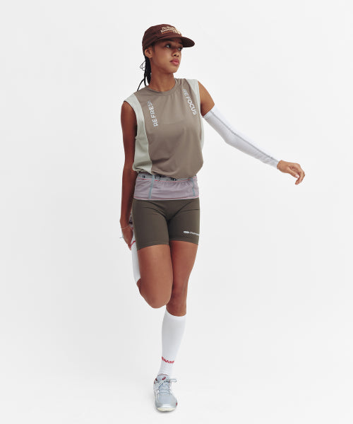 REFOCUS MESH SLEEVELESS TOP - 6 COLORS KHAKI