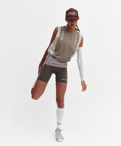REFOCUS MESH SLEEVELESS TOP - 6 COLORS KHAKI