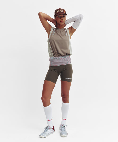 REFOCUS MESH SLEEVELESS TOP - 6 COLORS KHAKI