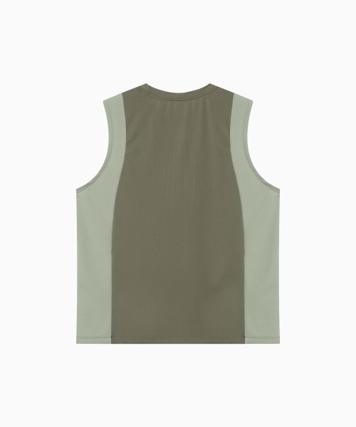 REFOCUS MESH SLEEVELESS TOP - 6 COLORS KHAKI