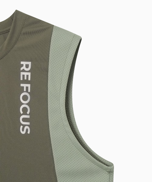 REFOCUS MESH SLEEVELESS TOP - 6 COLORS KHAKI
