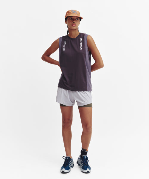 REFOCUS MESH SLEEVELESS TOP - 6 COLORS CHARCOAL